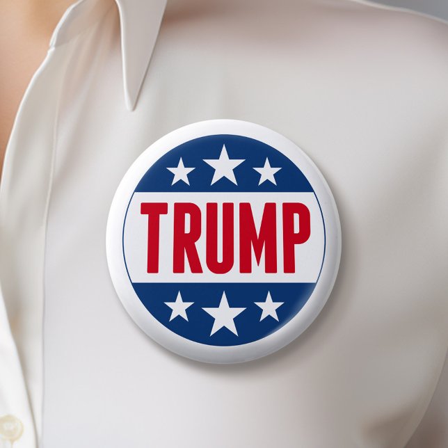 Donald Trump 2024 Classic Star Red Blue Knapp (Trump 2024 Button)