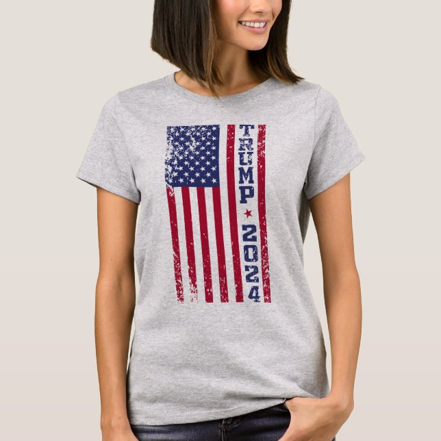 Donald Trump 2024 Distress T-Shirt (Framsida)