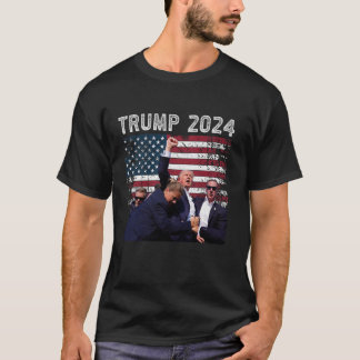 Donald Trump 2024 Fight American Flagga Val T Shirt