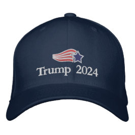 Donald Trump 2024 Flies Star Logotyp Broderad Keps