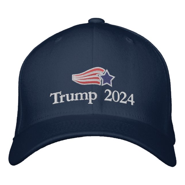 Donald Trump 2024 Flies Star Logotyp Broderad Keps (Framsida)
