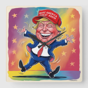 Donald Trump 2024 Fyrkantig Klocka