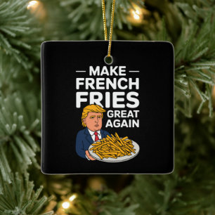 Donald Trump 2024 Gör pommes frites bra igen Julgransprydnad Keramik