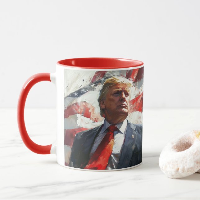Donald Trump 2024 Heroic Oljemålning Stil AI Mugg (Med munk)