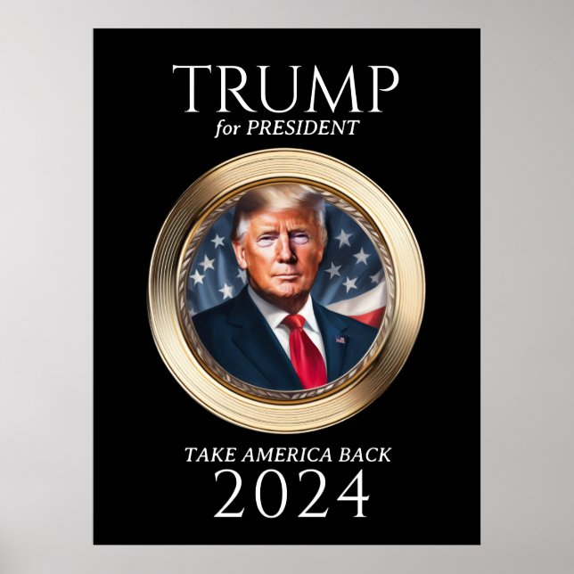 Donald Trump 2024 Kampanj, utbytbar Poster (Framsidan)