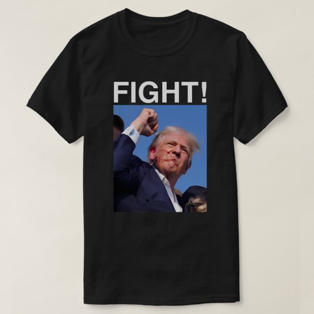 Donald Trump 2024 KAMPEN Överlevt Shot vid Rally T Shirt (Design framsida)