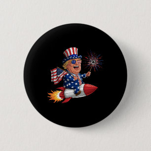Donald Trump 2024 Lycklig 4:e juli Trump American Knapp