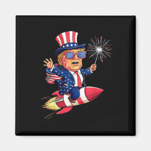 Donald Trump 2024 Lycklig 4:e juli Trump American Magnet