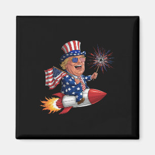 Donald Trump 2024 Lycklig 4:e juli Trump American Magnet