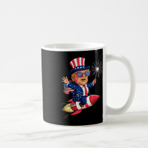 Donald Trump 2024 Lycklig 4:e juli Trump Kaffemugg
