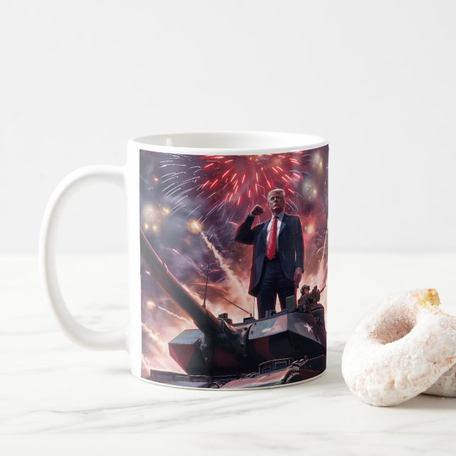 Donald Trump 2024 Military Hero Pro-Trump Funny AI Kaffemugg (Med munk)