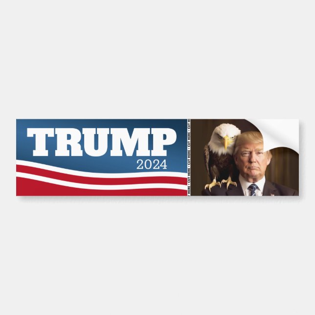 Donald Trump 2024 - Modern och Eagle Bildekal (Framsidan)