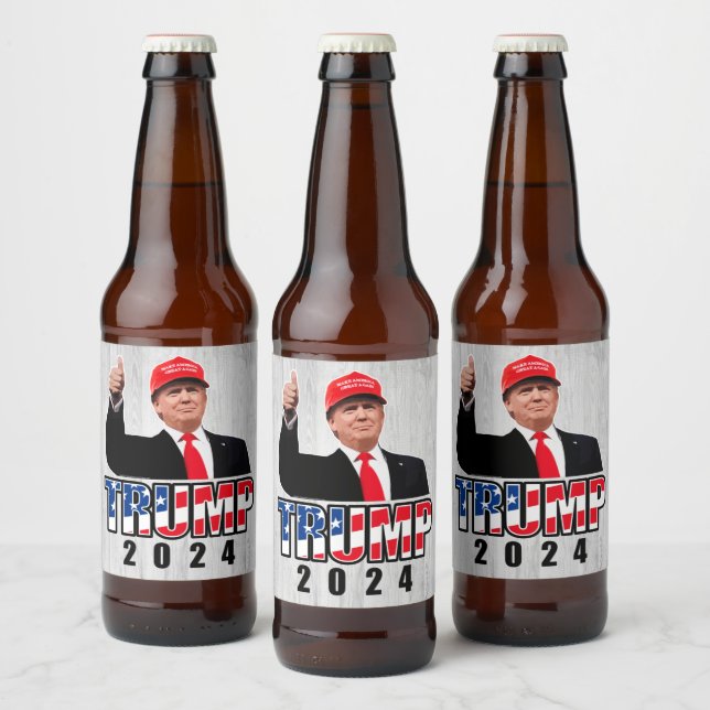Donald Trump 2024 Ölflaska Etikett (Flaskor)