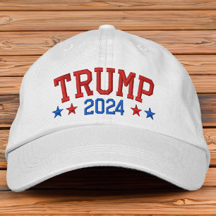 Donald Trump 2024 Patriotic Stars Broderad Keps