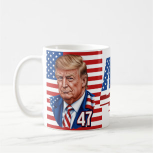 Donald Trump 2024 President 47 Winner Kaffemugg