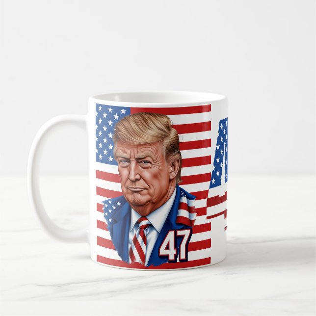 Donald Trump 2024 President 47 Winner Kaffemugg (Vänster)