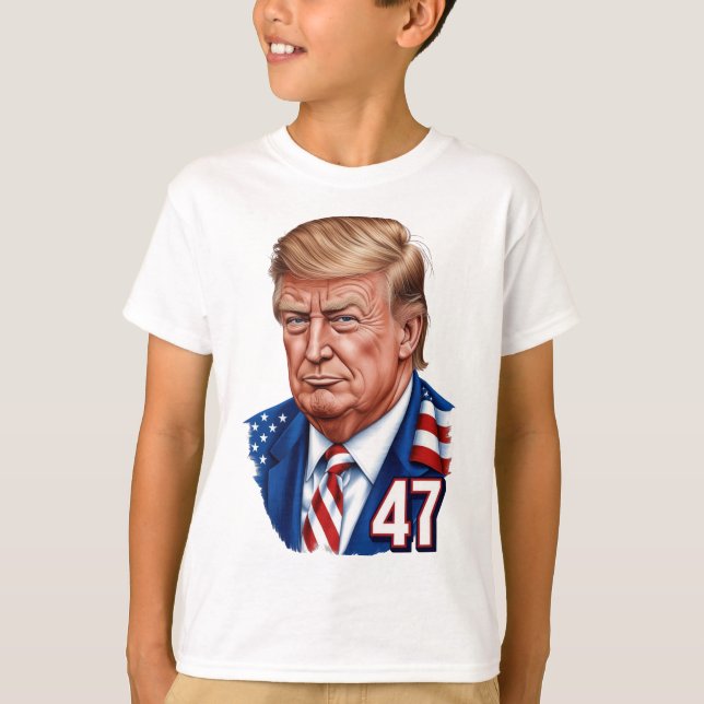 Donald Trump 2024 President 47 Winner T Shirt (Framsida)
