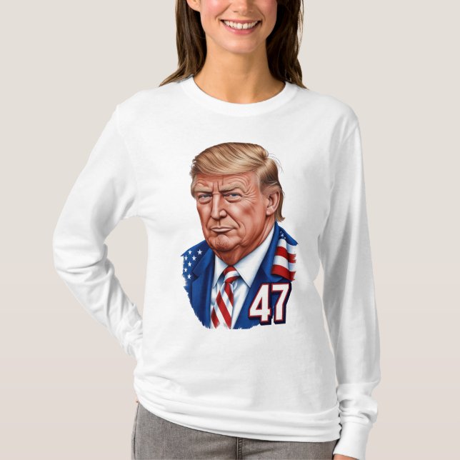 Donald Trump 2024 President 47 Winner T Shirt (Framsida)