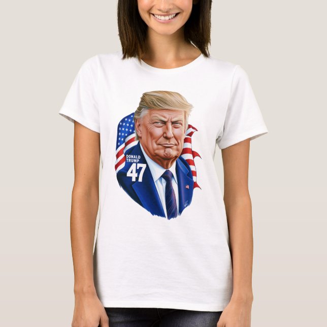Donald Trump 2024 President 47 Winner T Shirt (Framsida)