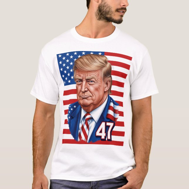 Donald Trump 2024 President 47 Winner T Shirt (Framsida)