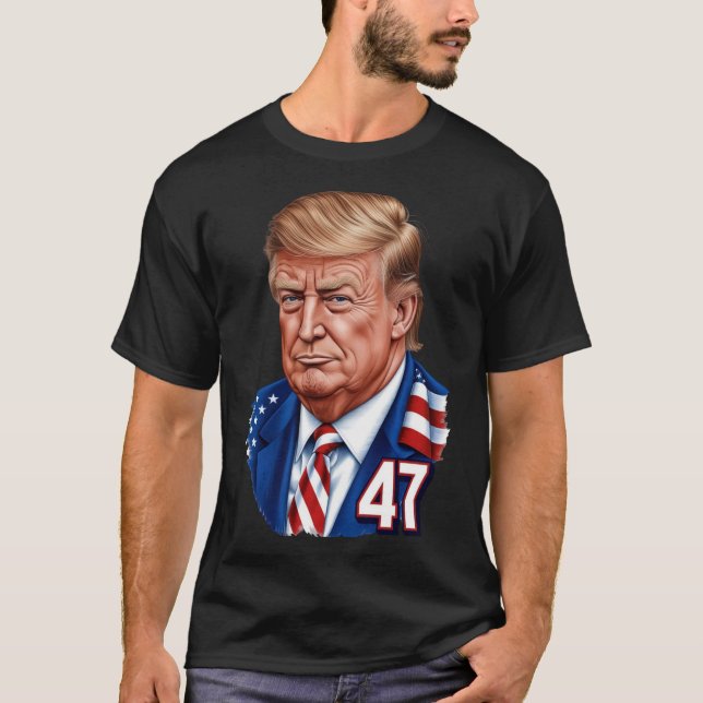 Donald Trump 2024 President 47 Winner T Shirt (Framsida)