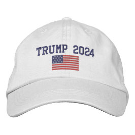 Donald Trump 2024 - President American Flagga Broderad Keps