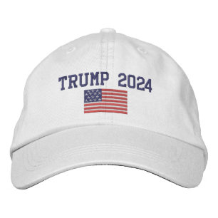 Donald Trump 2024 - President American Flagga Broderad Keps