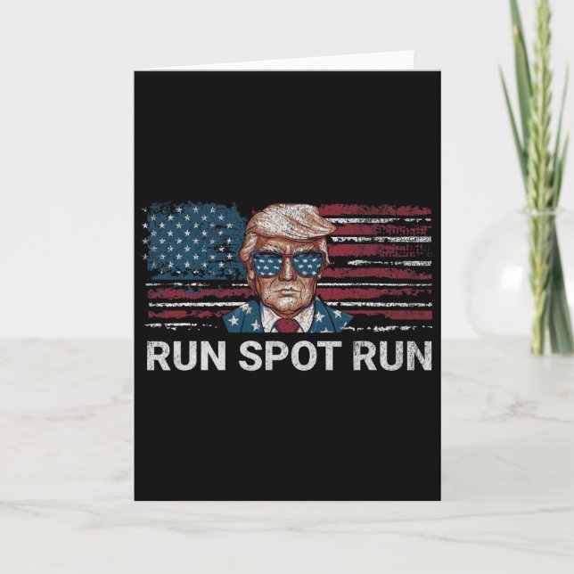 Donald Trump 2024 Springa Fläck Springa Rolig Repu Kort (Framsida)