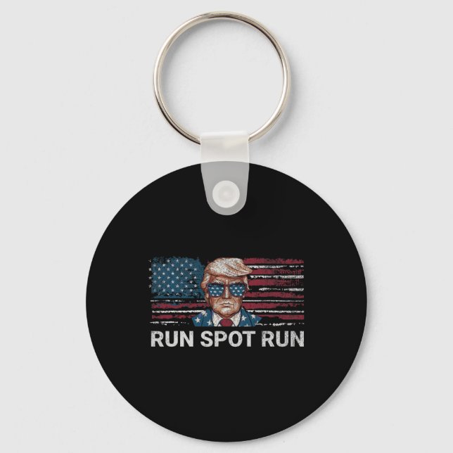 Donald Trump 2024 Springa Spot Springa Funny Repub Nyckelring (Framsida)