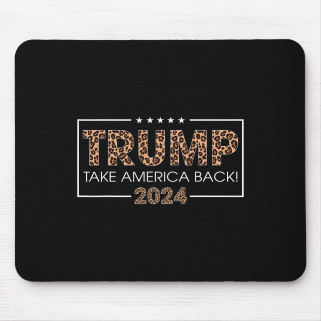 Donald Trump 2024 Ta America Back Leopard Print Musmatta (Framsidan)