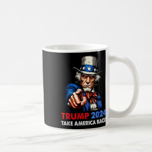 Donald Trump 2024 Ta Amerika Ck Farbror Sam Republ Kaffemugg