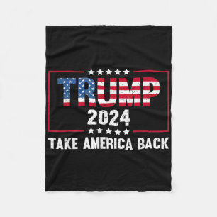 Donald Trump 2024 Ta Amerika Ck Retro Vintage Tr Fleecefilt