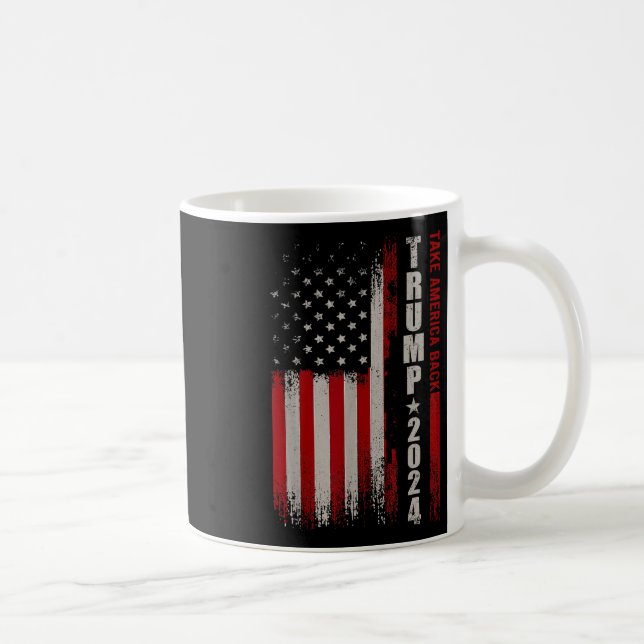 Donald Trump 2024 Ta Amerika tillbaka amerikansk F Kaffemugg (Höger)