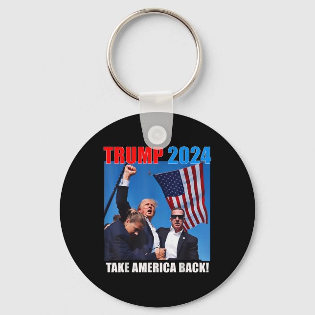 Donald Trump 2024 Ta Amerika tillbaka amerikansk F Nyckelring (Framsida)