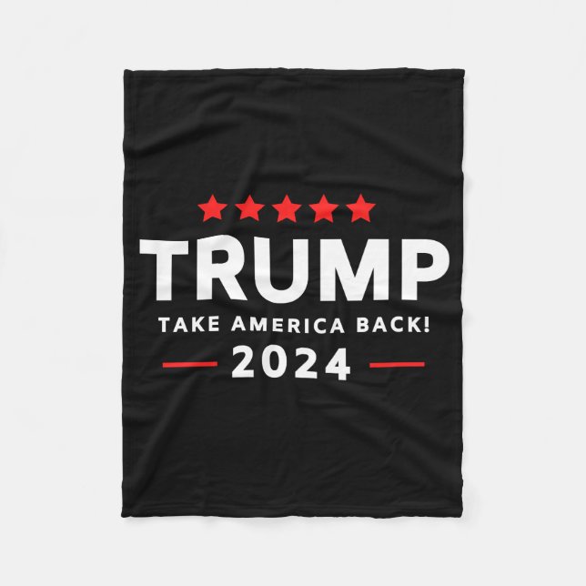 Donald Trump 2024 Ta Amerika Tillbaka  Fleecefilt (Framsidan)