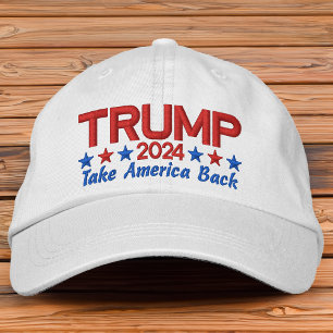 Donald Trump 2024 Ta Amerika tillbaka Patriotic St Broderad Keps
