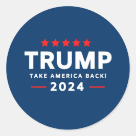 Donald Trump 2024 Ta Amerika tillbaka Runt Klistermärke