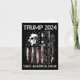 Donald Trump 2024 Ta Amerika tillbaka USA flagga G Kort