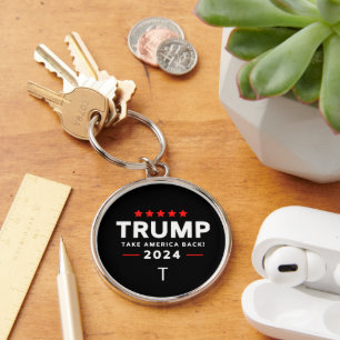 Donald Trump 2024 Ta Amerika tillbaka valet Rund Silverfärgad Nyckelring