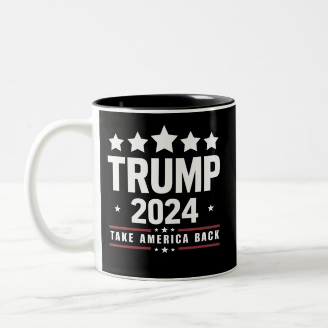 Donald Trump 2024 Ta Amerika tillbaka valet Två-Tonad Mugg (Vänster)