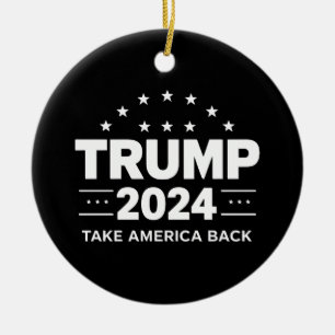 Donald Trump 2024 Ta tillbaka Amerika-valet Julgransprydnad Keramik