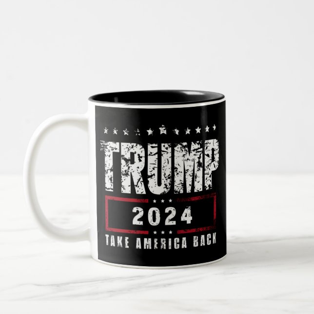 Donald Trump 2024 Ta tillbaka Amerika-valet  Två-Tonad Mugg (Vänster)