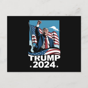 Donald Trump 2024 USA-valet Amerikansk flagga Vykort