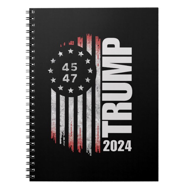 Donald Trump 2024 Val Omröstning 45 47 Amerikanska Anteckningsbok (Framsidan)