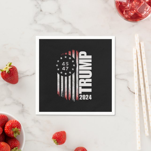 Donald Trump 2024 Val Omröstning 45 47 Amerikanska Pappersservett (Insitu)