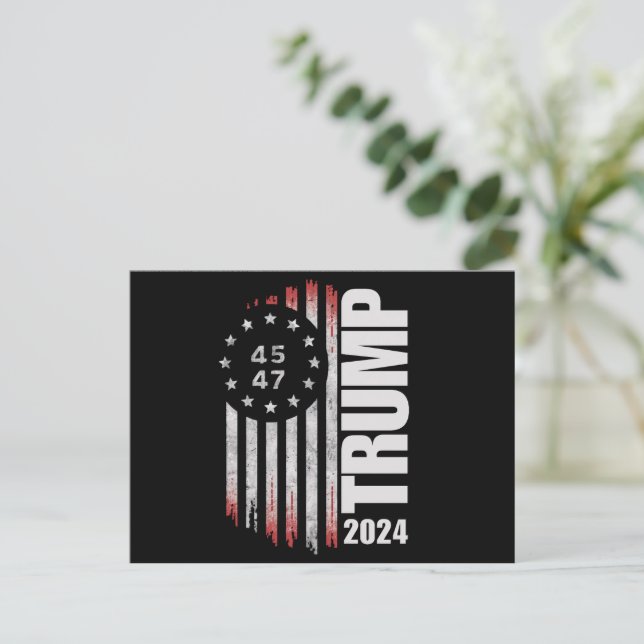 Donald Trump 2024 Valrösta 45 47 Amerikansk  Vykort (Stående Fram)