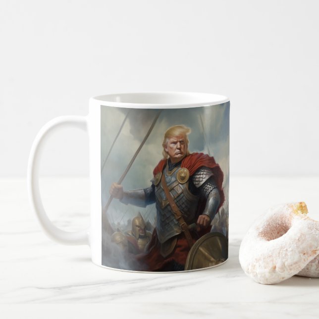 Donald Trump 2024 Viking Warrior Hero Funny AI Kaffemugg (Med munk)