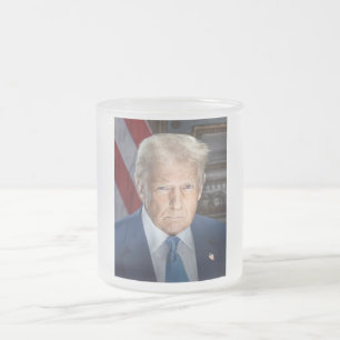 Donald Trump 2025 Amerikansk president Porträtt Frostad Glasmugg