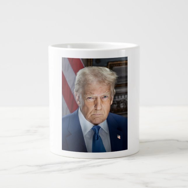 Donald Trump 2025 Amerikansk president Porträtt Jumbo Mugg (Framsidan)