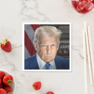 Donald Trump 2025 Amerikansk president Porträtt Pappersservett